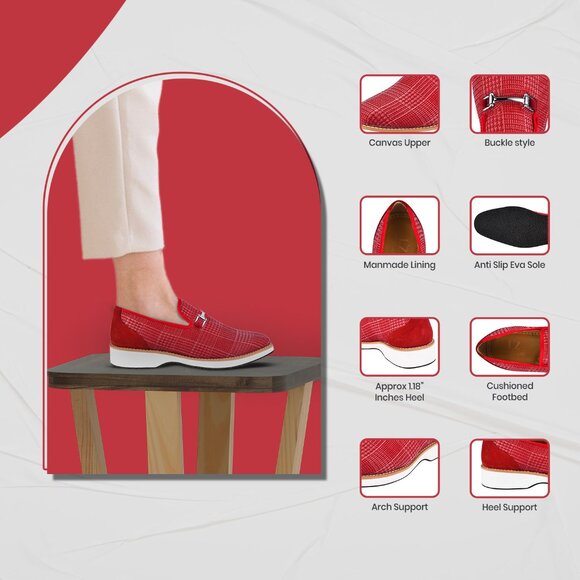 LIBERTYZENO Men's Gold Buckle Loafers Fashion Pull-on Penny Party Weddin… - Picture 2 of 9